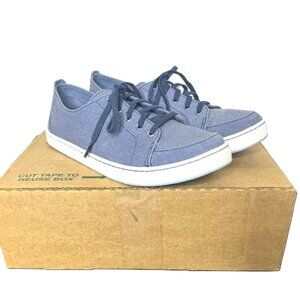 LL Bean Women's Blue Gray Canvas "Campside" Oxford Lace-Up Shoe, Size 9